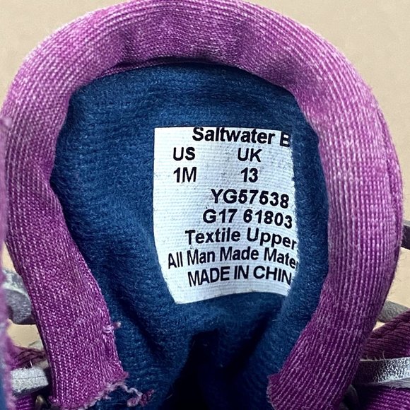 Sperry Saltwater Duck Boot Girls Size 1 Pink Black Lace Up - Picture 5 of 9